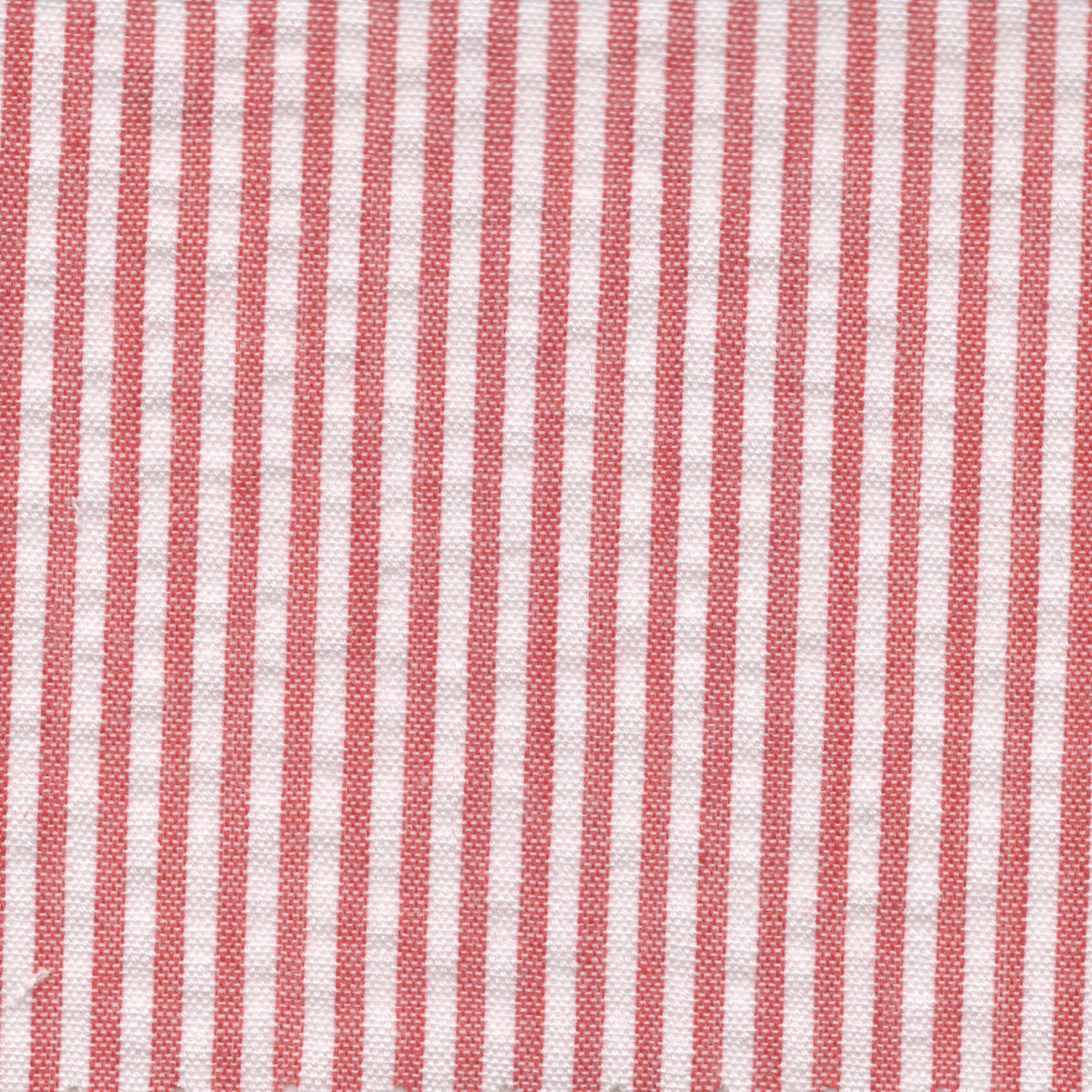 Red & White Stripe Seersucker - Made-to-Order Shirt