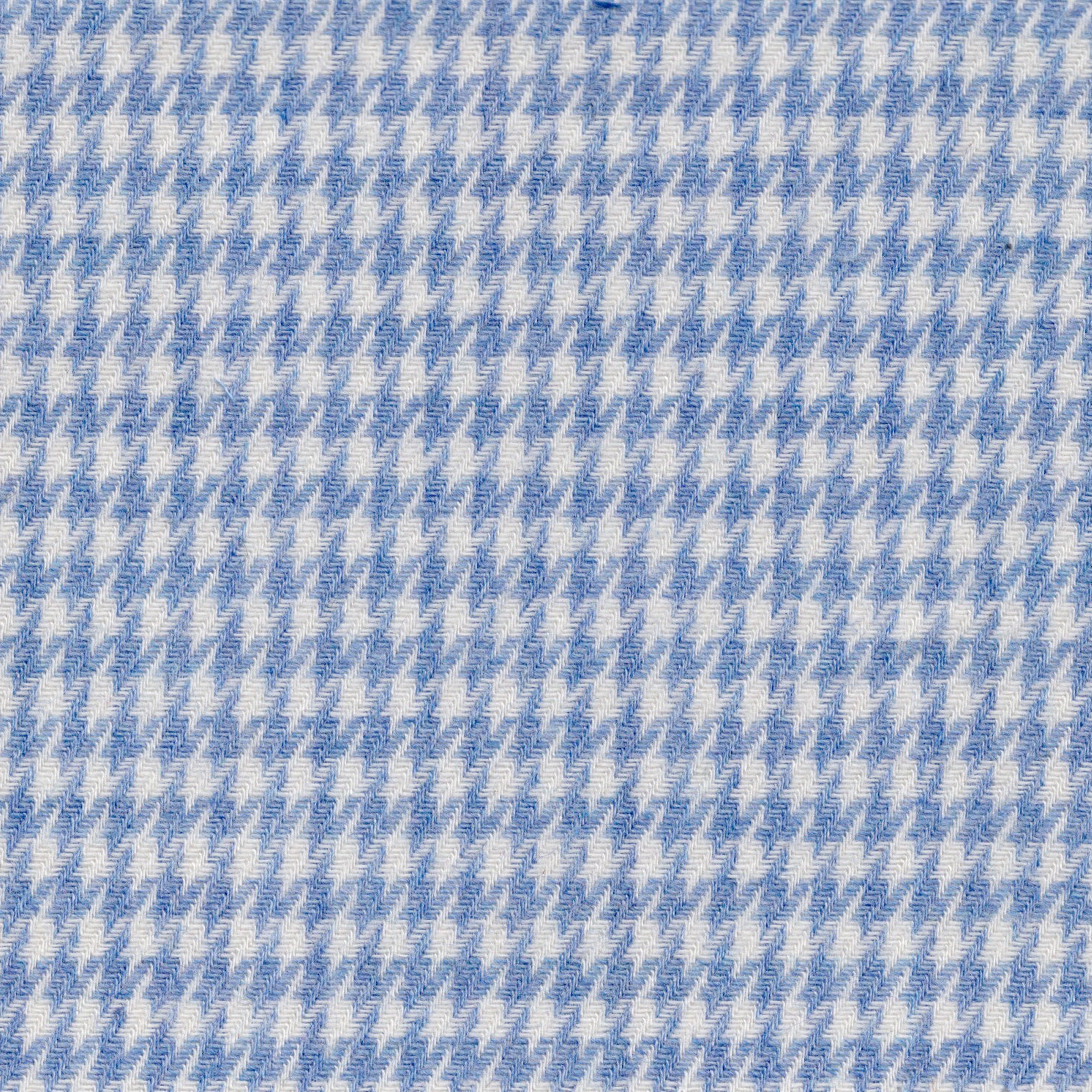 Blue & White Houndstooth Check Flannel- Made-to-Order Shirt