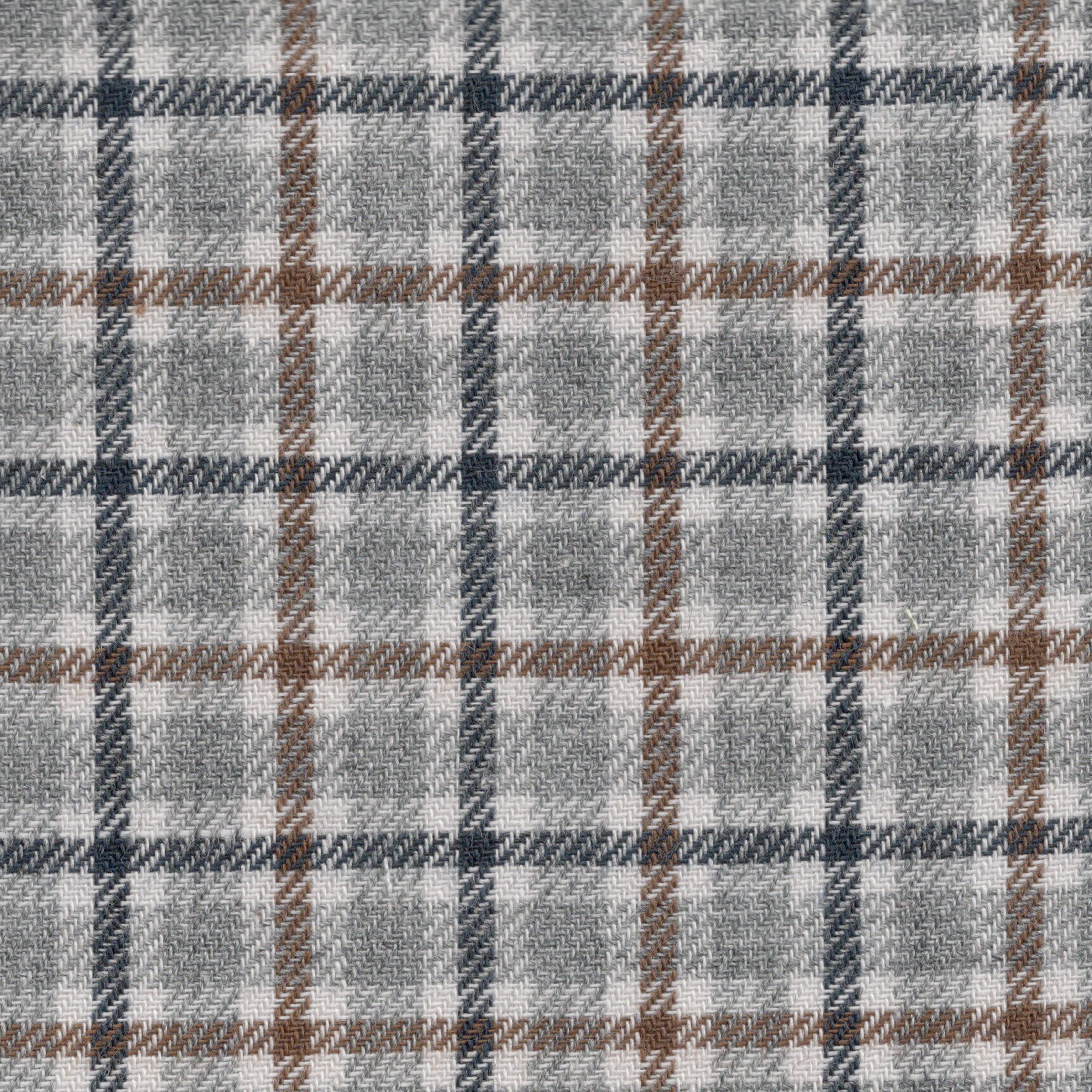Brown & Navy Wool/Cotton Mini Plaid - Made-to-Order Shirt