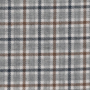 Brown & Navy Wool/Cotton Mini Plaid - Made-to-Order Shirt