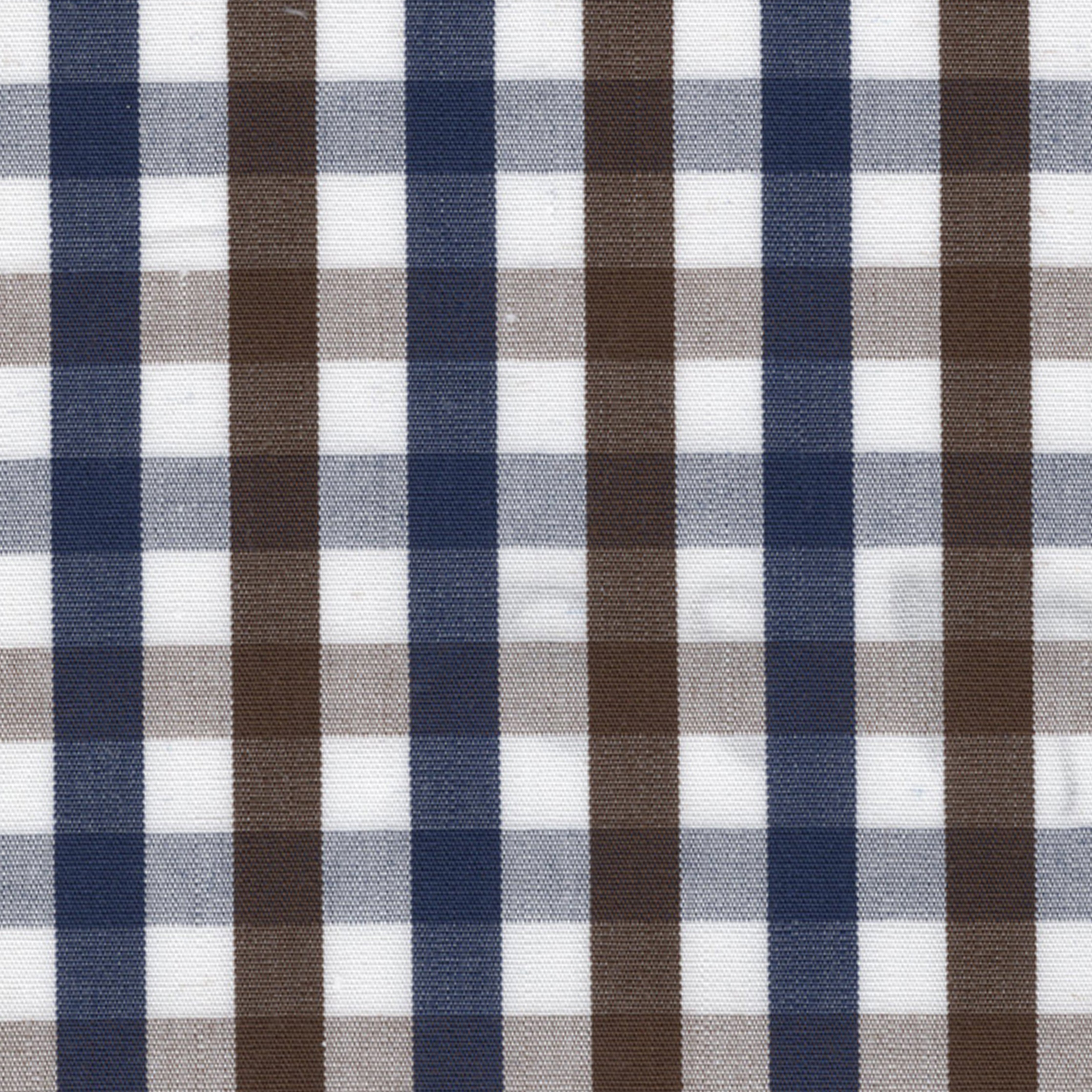 Blue & Brown Check Broadcloth - Made-to-Order Shirt