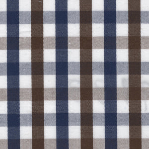 Blue & Brown Check Broadcloth - Made-to-Order Shirt