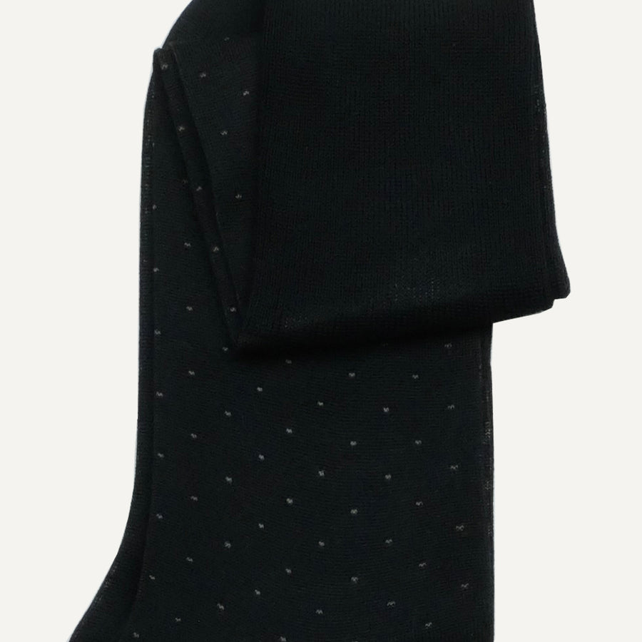 Black Pin Dot Over-the-Calf Sock