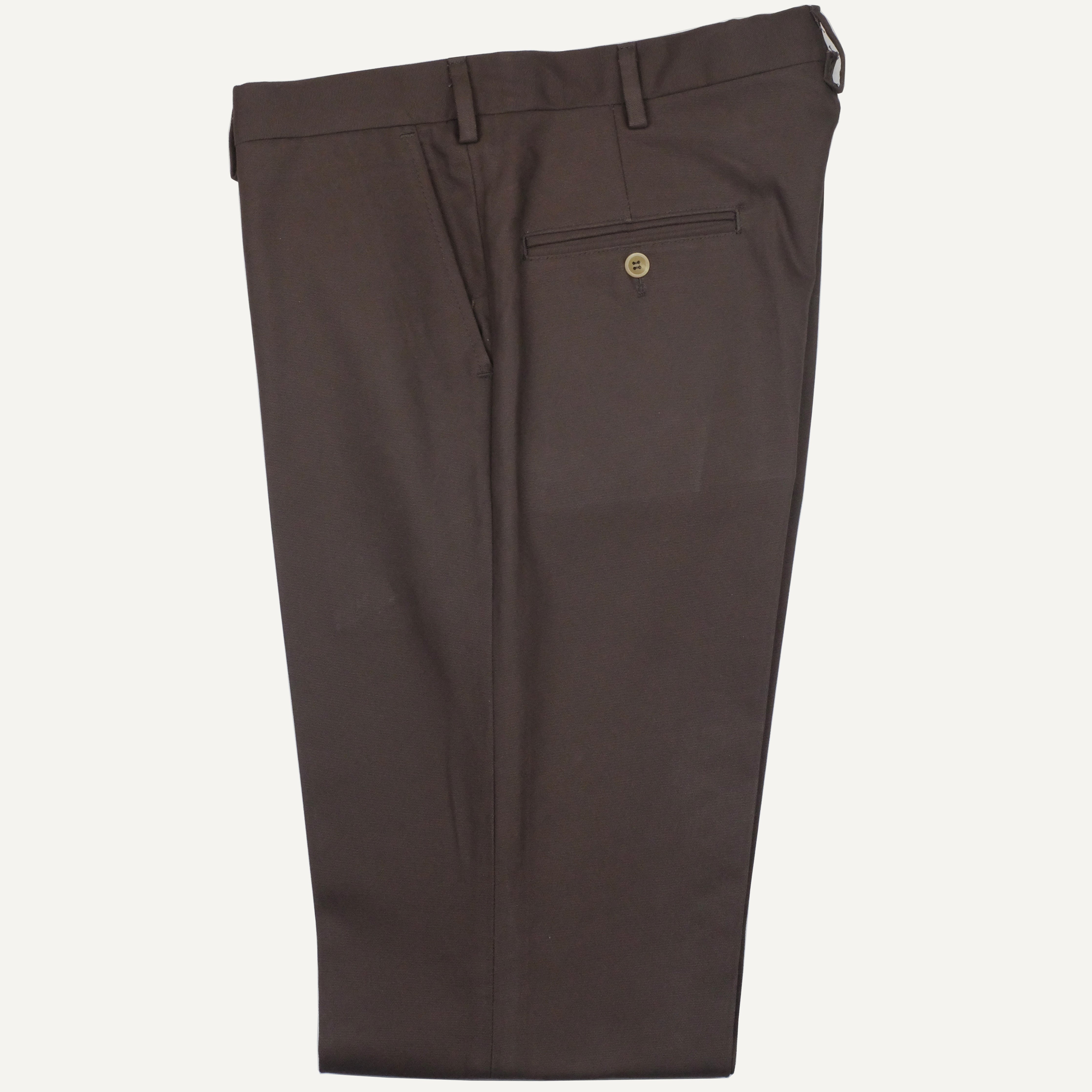 Brown Cotton Canvas Trouser