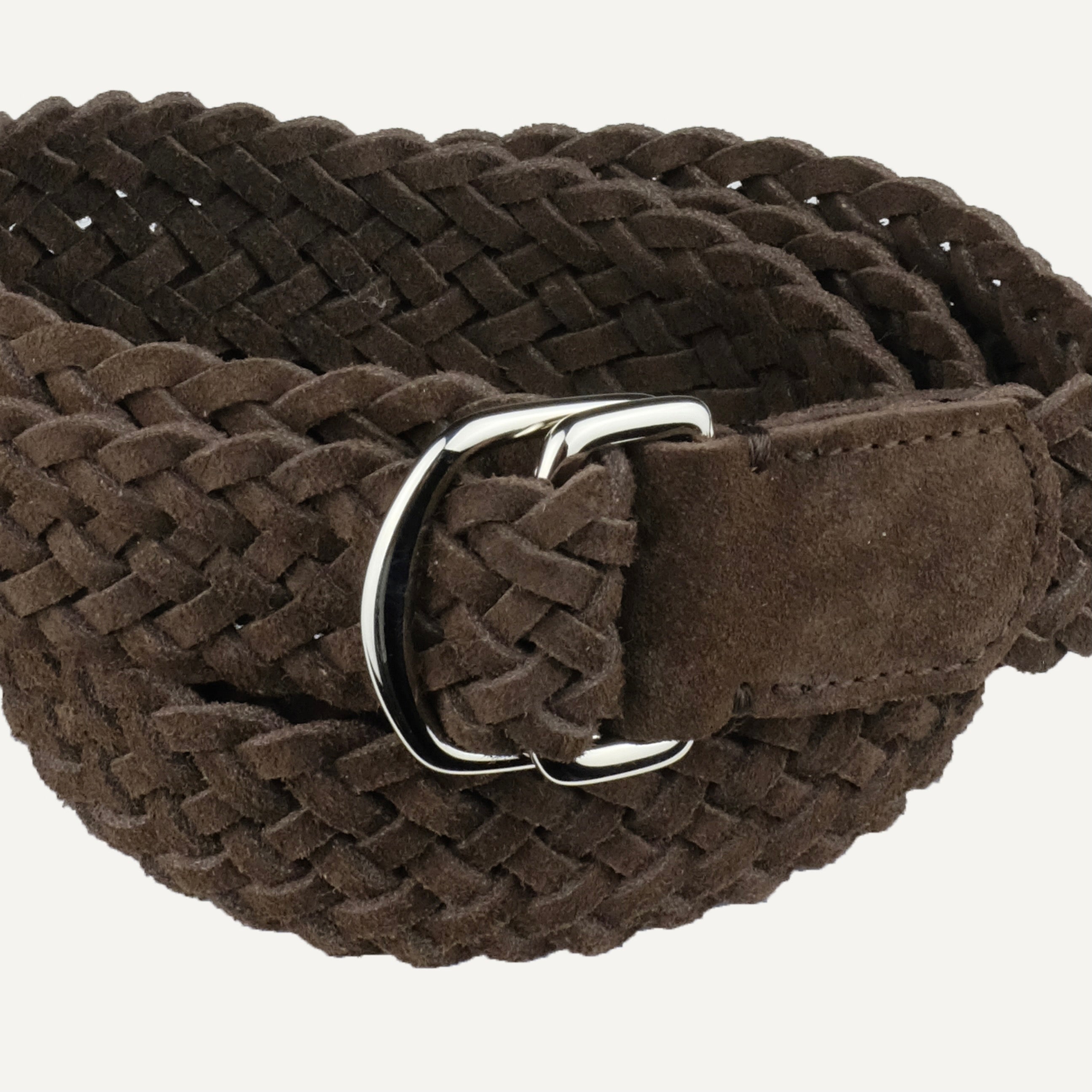 KAJA SUEDE RING BELT ロンハーマン　OVY Baudoin & Lange | Men's Sagan Belt in Dark Brown Suede with Gold Rings