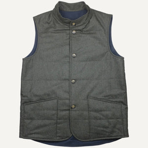 Loden Flannel Quilted Gilet