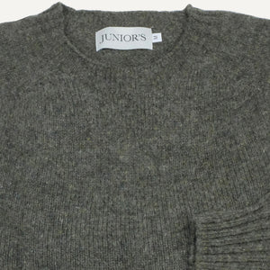 Grey Granite Scottish Shetland Crewneck Sweater