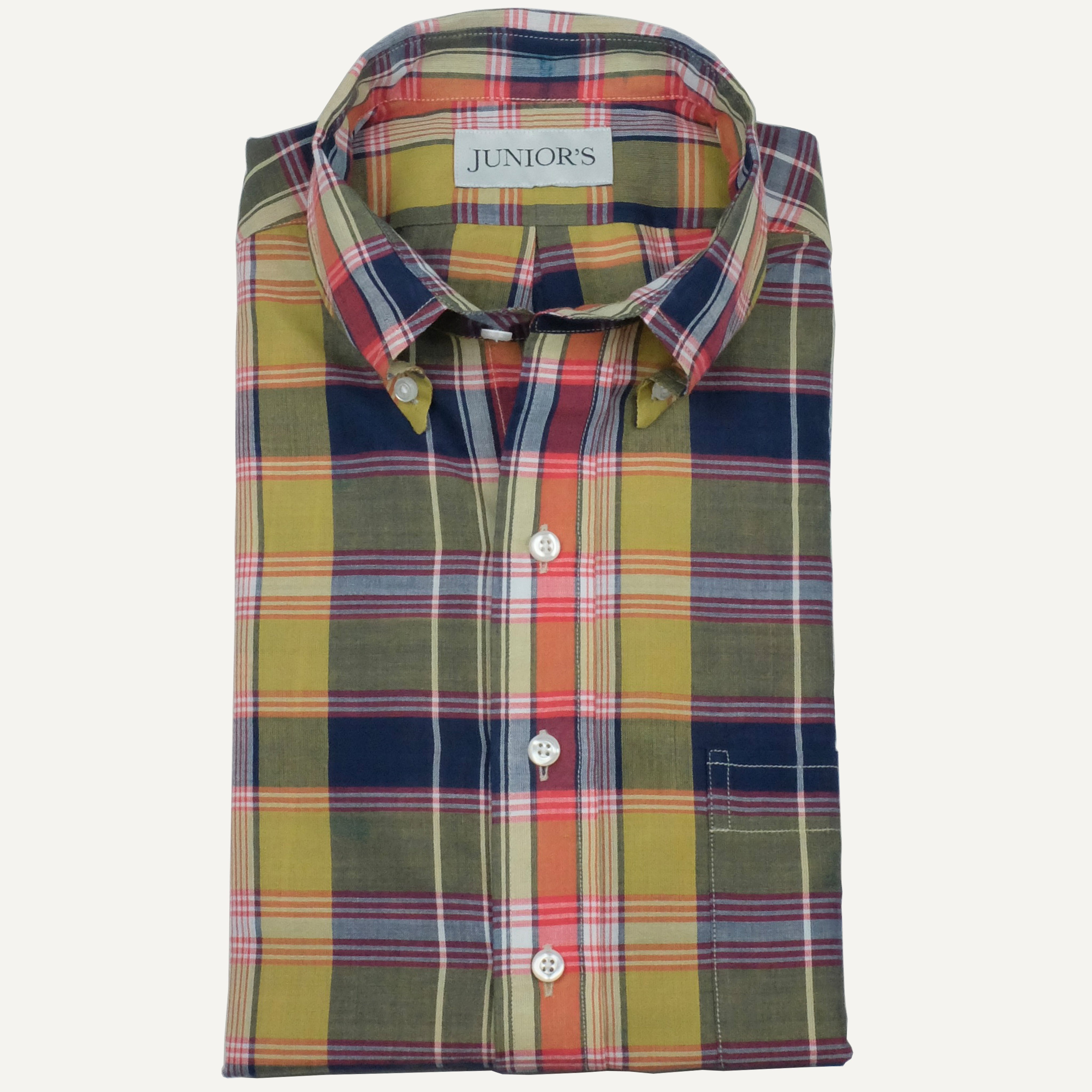 dress shirts india Blue and White Indian Madras Shirt