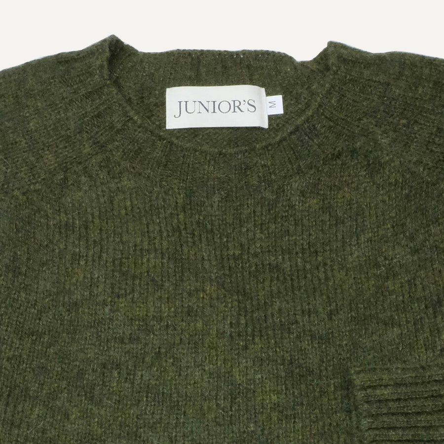Pine Scottish Shetland Crewneck Sweater