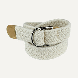Natural Woven Cotton D-Ring Belt