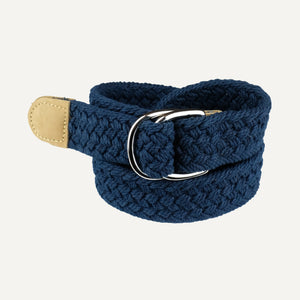 Navy Woven Cotton D-Ring Belt