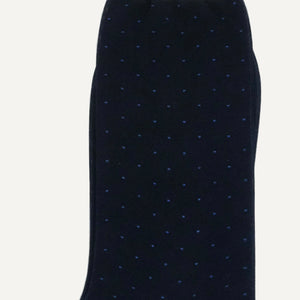 Navy Pin Dot Mid-Calf Sock