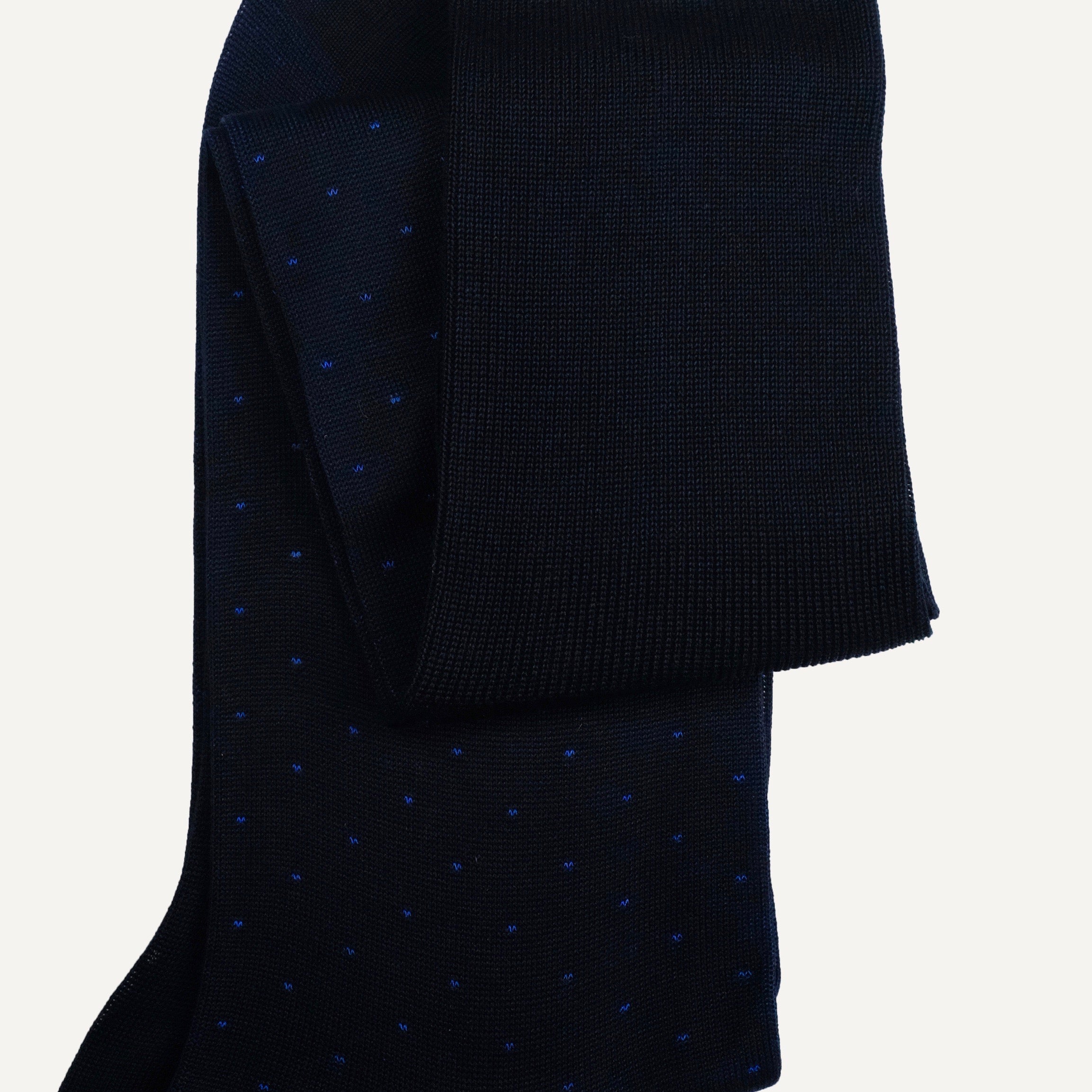 Navy Pin Dot Over-the-Calf Sock