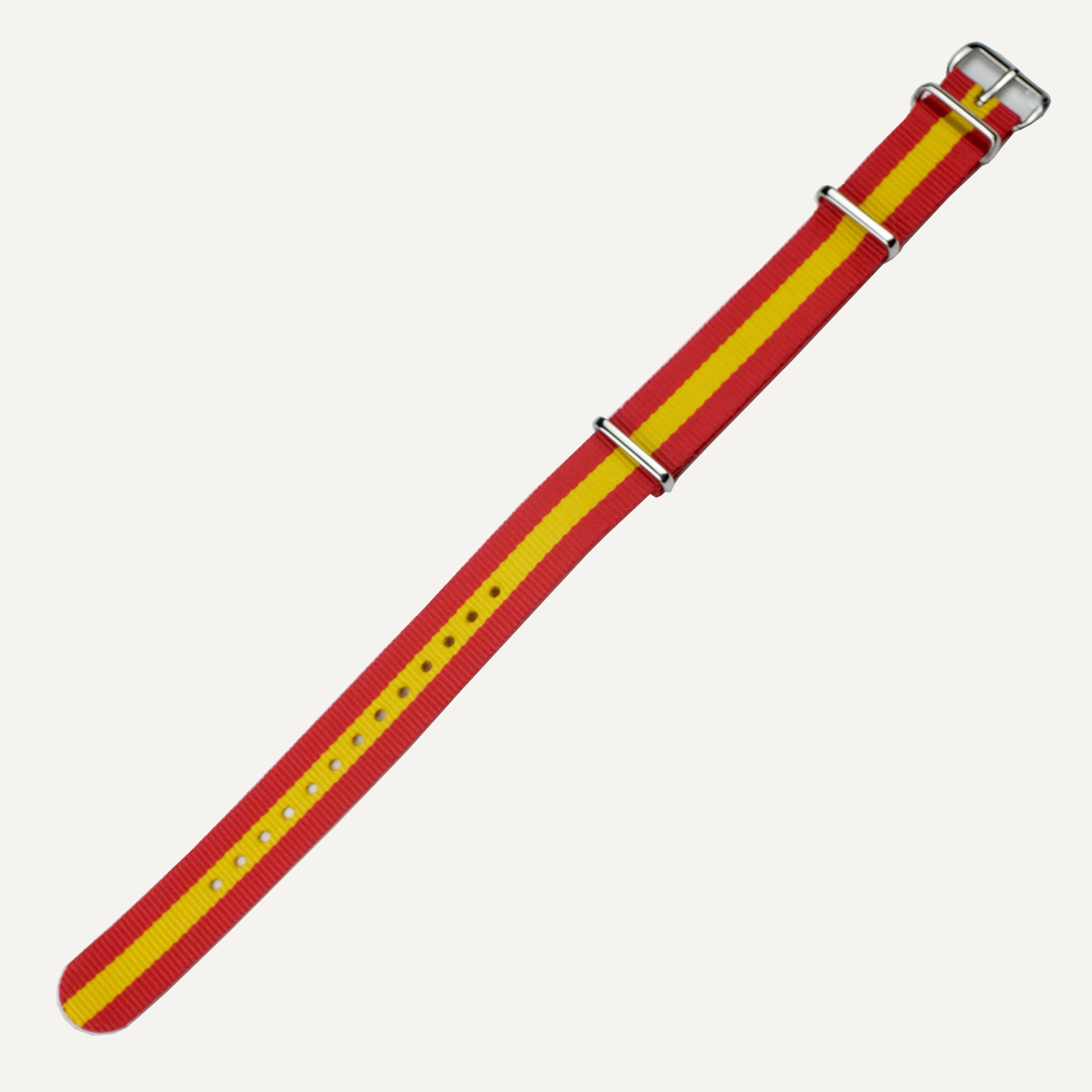 Red & Yellow Stripe NATO Watch Strap - 18mm