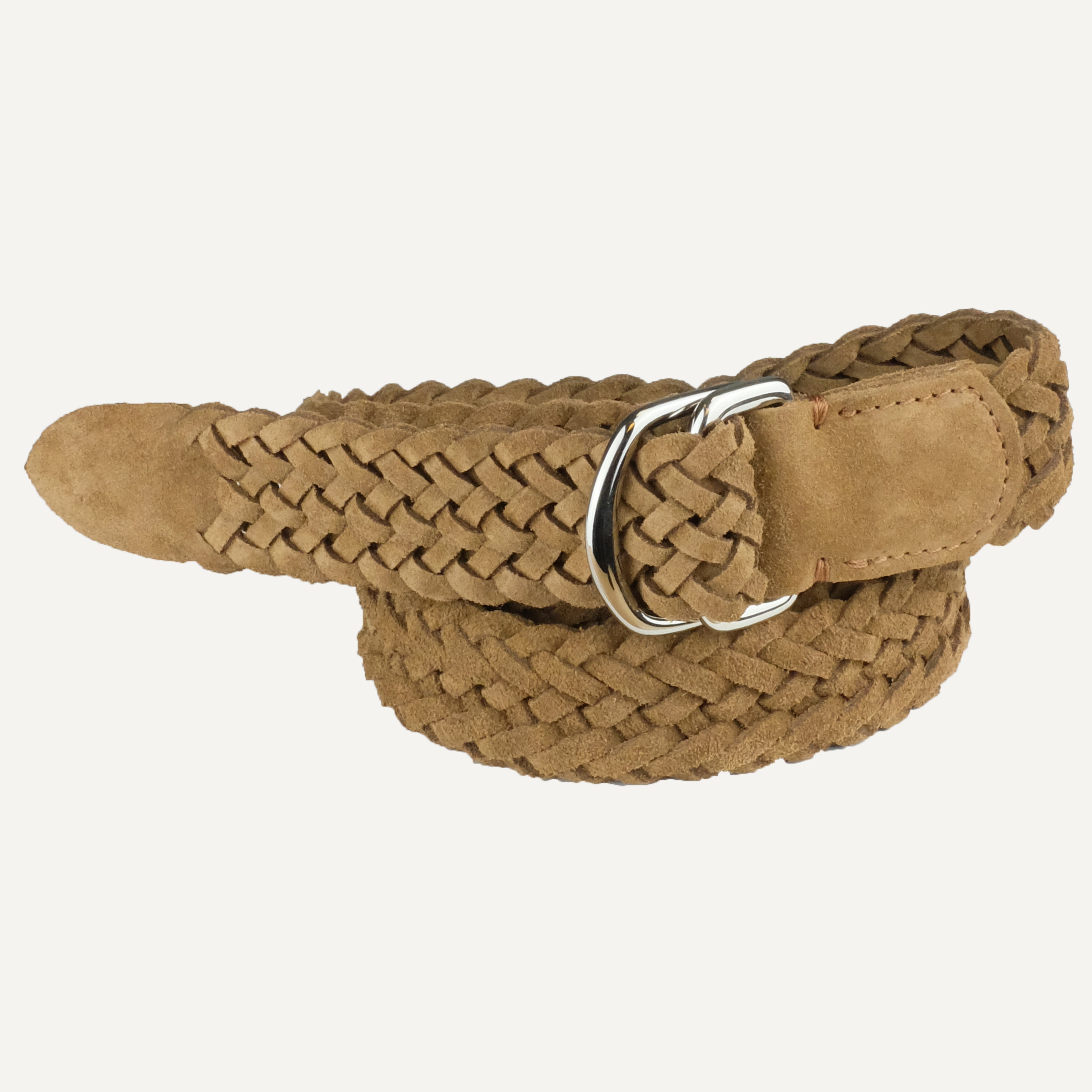 Snuff Suede Woven D-Ring Belt
