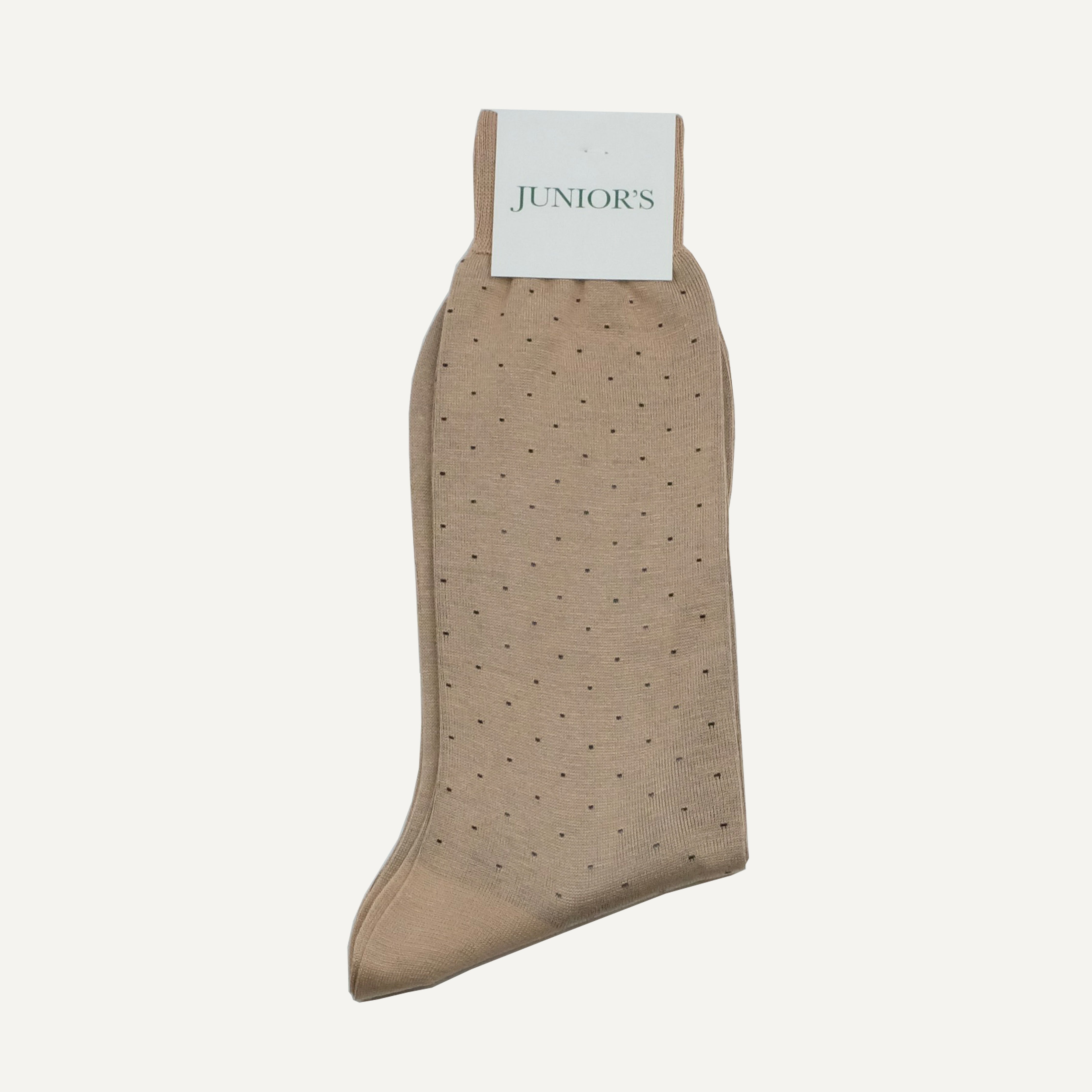 Tan Pin Dot Mid-Calf Sock