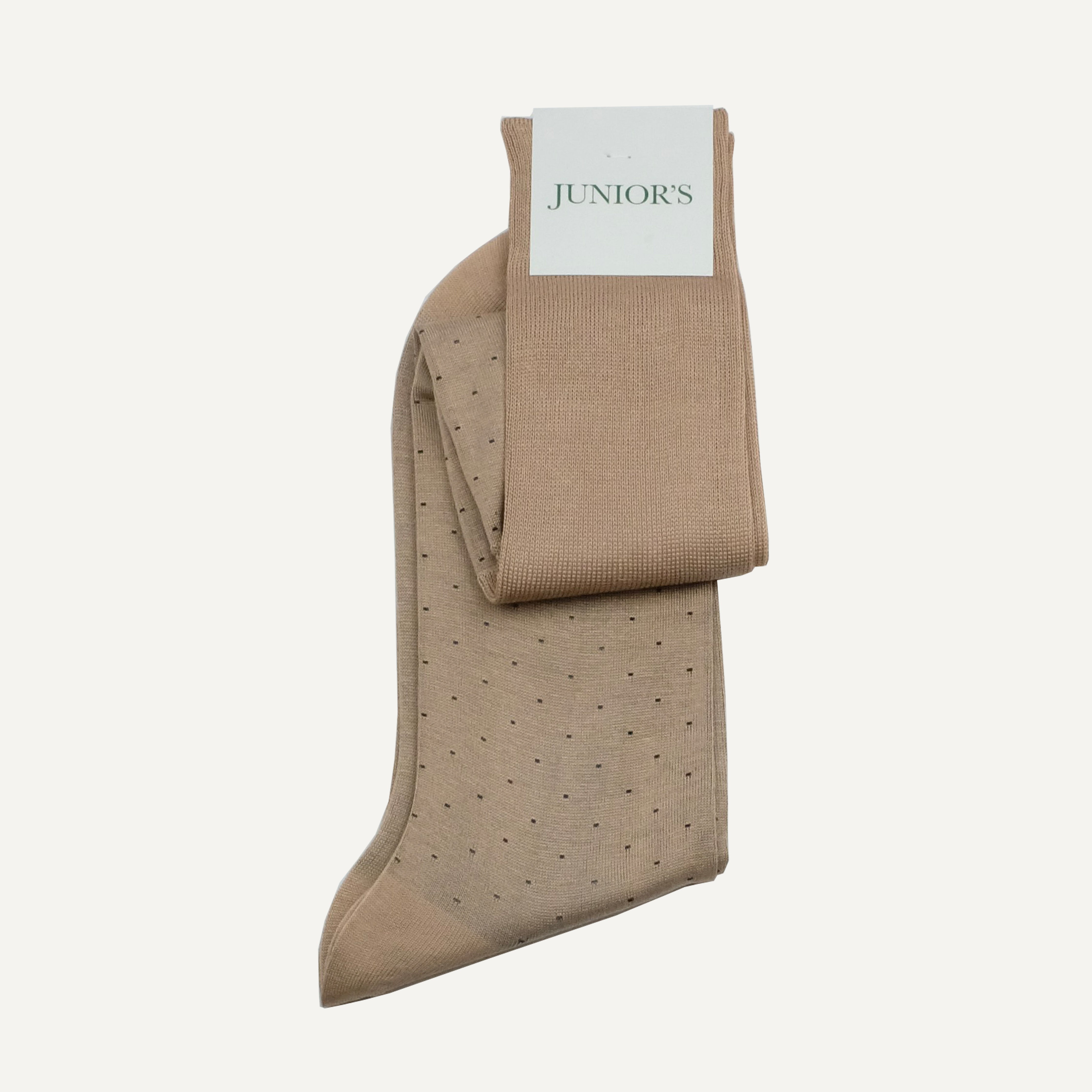 Tan Pin Dot Over-the-Calf Sock